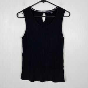 White House Black Market‎ Ribbed Tank Top Fitted Keyhole Back Size Medium